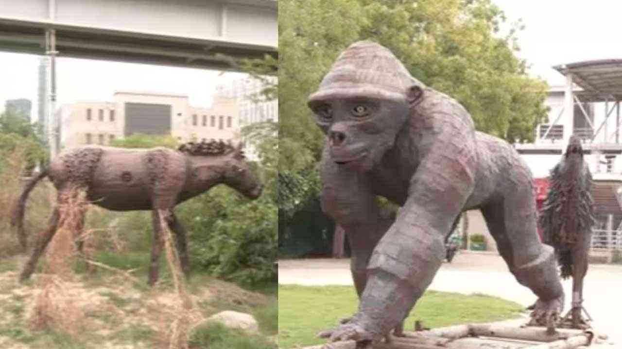 नोएडा में देश की पहली 'वेस्ट-टू-वंडर' जंगल सफारी: कबाड़ से जीवंत हुए जंगली और समुद्री जीव