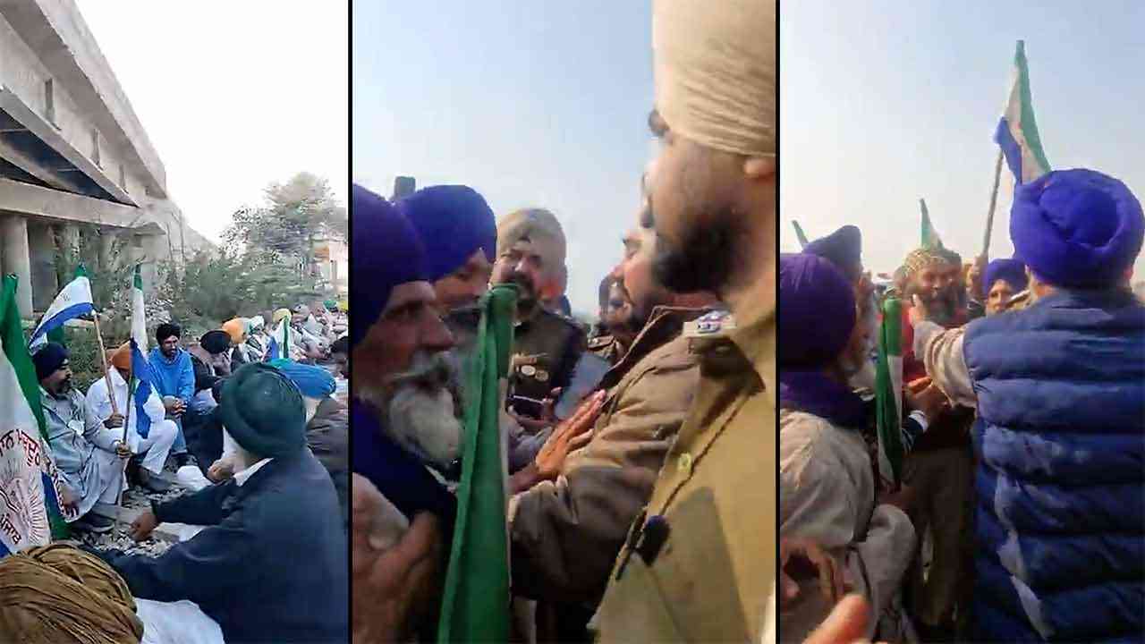 Farmer Protest... ਰੇਲ ਰੋਕੋ ਅੰਦੋਲਨ, ਕਿਸਾਨਾਂ ਤੇ ਪੁਲਿਸ ਦਰਮਿਆਨ ਬਹਿਸ