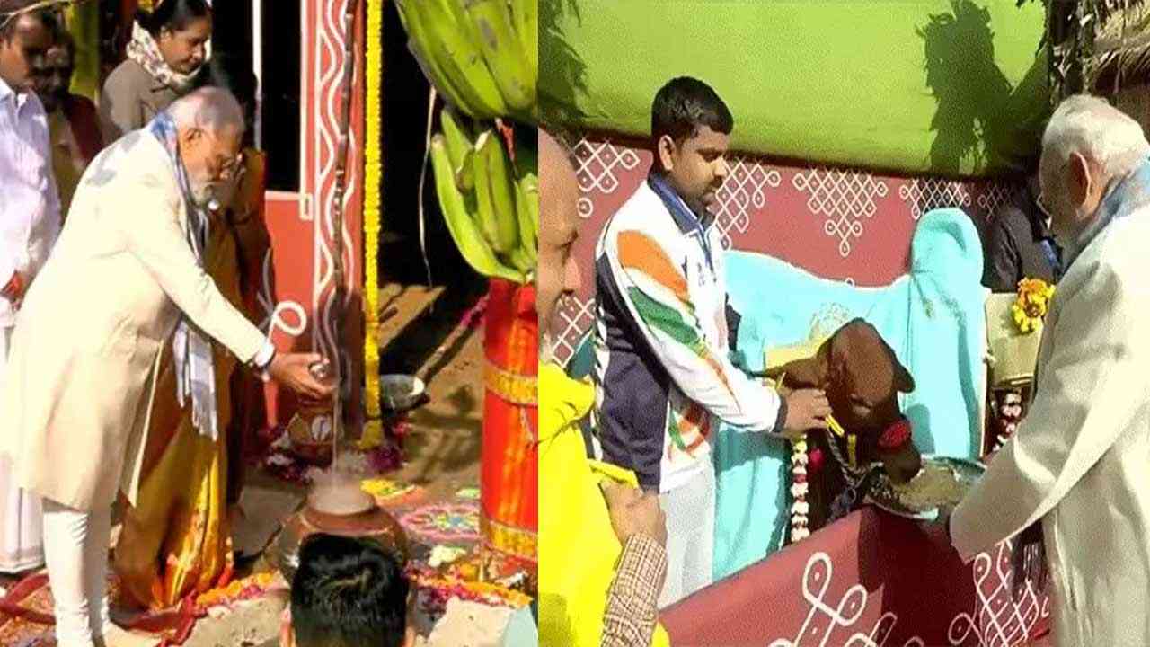 ਪ੍ਰਧਾਨ ਮੰਤਰੀ ਮੋਦੀ ਨੇ ਕੇਂਦਰੀ ਰਾਜ ਮੰਤਰੀ ਦੇ ਘਰ ਮਨਾਇਆ ਪੋਂਗਲ