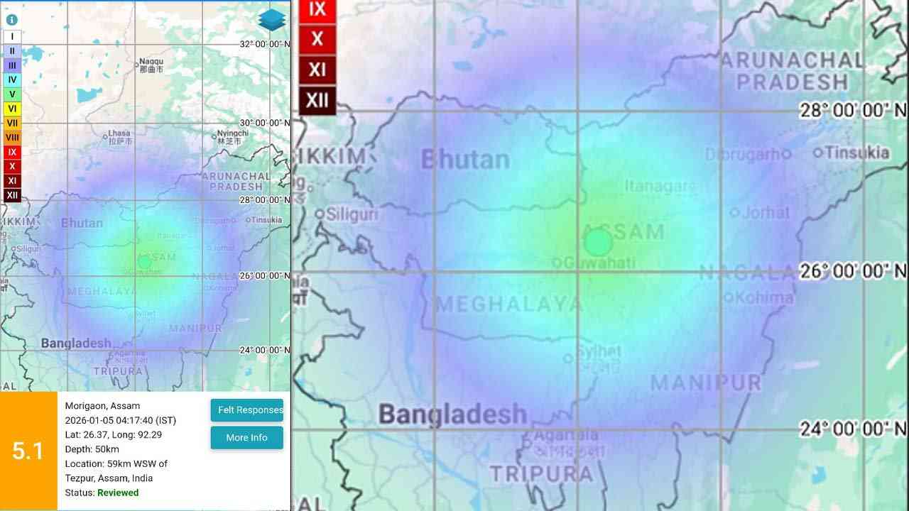 ASSAM EARTHQUAKE: ਅਸਾਮ ਵਿੱਚ 5.1 ਤੀਬਰਤਾ ਦਾ ਭੂਚਾਲ