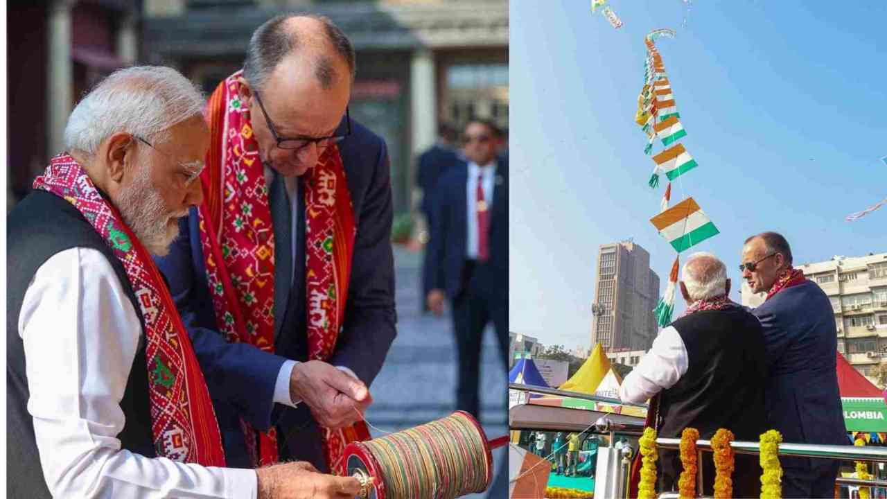 PM ਮੋਦੀ ਨੇ ਜਰਮਨ ਦੇ ਚਾਂਸਲਰ ਨਾਲ ਮਿਲ ਕੇ ਉਡਾਈ ਪਤੰਗ